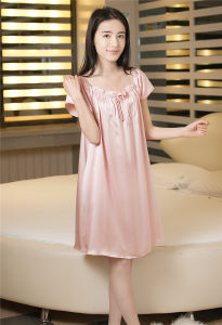 ชุดนอนผ้าไหมฮั่นกงแขนสั้นปักลายสำหรับผู้หญิง ชุดอยู่บ้านฤดูร้อน ชุดเด็กผู้หญิง ชุดคลุมท้อง ชุดนอนผ้าไหม ชุดนอนผ้าไหมฮั่นกง