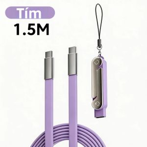 OLAF | Cáp Sạc Nhanh Type C To Type C 240W Với Giá Đỡ Tháo Rời Bộ Chuyển Đổi Cáp Kép Bằng Silicon Lỏng Dành Cho iPhone 15 16 17