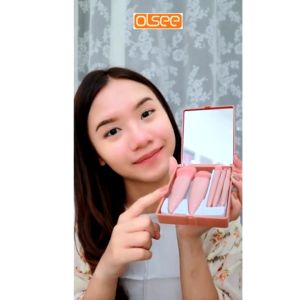 Set Kuas Makeup Brush isi 5pcs Plus Cermin