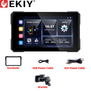 EKIY Wireless CarPlay Moto Android Auto Portable Digital Dashboard GPS Motorcycle Navigation 5.0 inch Removable Display Screen