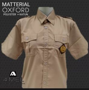 BAJU KEMEJA PRAMUKA LAKI LAKI LENGAN PENDEK SERAGAM SMP SMA KAIN OXFORD