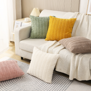 45*45CM Corduroy Throw Pillow Cover Square Sofa Pillowcase Solid Color Cushion Covers Living Room Sofa Decorative