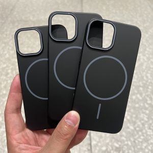 Matte Ultra-Thin Pure Black Magnetic Absorption Charging iPhone 13 Mini Case Apple 12 Mini Protective Cover Full Protection Anti-Fall Hard Shell for Men And Women