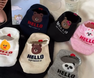 5-Pack Low-Cut Cartoon Cotton Socks with Non-Slip Bottom - Breathable Comfort Slip-On Ankle Socks