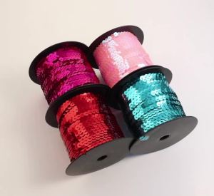 100yards/lot Colored Sequins Ribbon Round Flat Laser Paillettes Trims Sequin For DIY Crafts Sewing Garment Bags Party Decoration