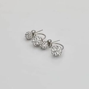 2024 New Round Ball Beads Crystal Dangle Drop Earring for Women Fashion Christmas Gifts Hook Jewelry E1902
