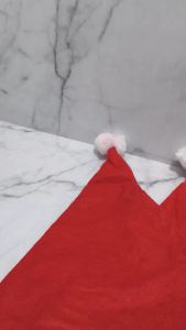 rainbow Topi Natal Dewasa Flanel Polos Merah Topi Pria Wanita Santa Klaus Topi Sinterklas Murah