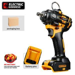 20v Brushless Cordless Wrench Max 800N.M Electric Impact Wrench Rechargable Power Tools for Dewalt 20v Battery Pin(No Battery)