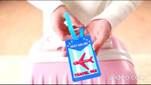 Adjustable Soft Silicone Cute Cartoon PVC Luggage Tag Buckle Strap Cover Label ID Address Holder Travel