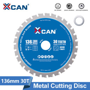 XCAN 1pc 136mm Metal Cutting Disc Circular Saw Blade 30T Bore 20mm For Iron Steel Metal Cutting Blade Carbide Saw Blade
