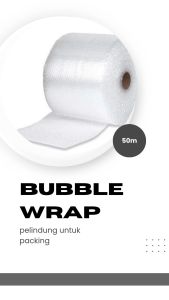 Bubble Wrap Hitam Bening 30 Cm x 50 M Potongan Tebal Ekonomis
