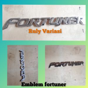EMBLEM MOBIL FORTUNER EMBLEM LOGO TULISAN FORTUNER LAMA CHROME