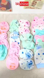 Mũ sơ sinh kèm bao tay bao chân chất cotton cao cấp BBShine Set bao tay chân mũ sơ sinh 5 chi tiết nhiều họa tiết xinh xắn – SS037