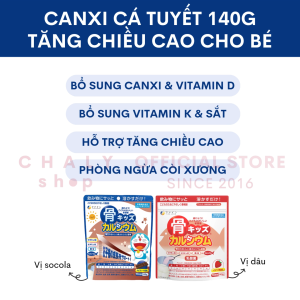 Bột canxi cá tuyết cho bé Kids Calcium Fine tăng chiều cao túi 140g của Nhật