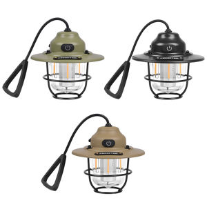 【Fast delivery】 Emergency Light Lantern 1200mAh Retro Atmosphere Chandelier 2700K/6500K IPX4 Waterproof Stepless Dimming Type C Charging