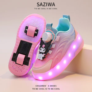 KUOBURENSHENG | Flash Light Cartoon Roller Skating Shoes Spring