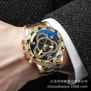Casual Style Mens Watch with Quartz Movement Round Dial Alloy Case Single Foldable Buckle Clasp Domestic Brand