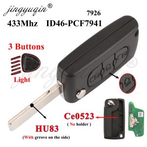 Filp Remote Car Key 433MHz ID46 For Citroen C1 C2 C3 C4 C5 Berlingo Picasso Peugeot 207 307 308 408 RCZ Fiat CE0536 CE0523 2/3BT