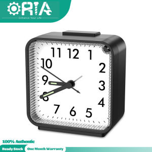 ORIA Small Alarm Clock Silent Non Ticking with Snooze and Backlight Crescendo Alarm Big Numbers for Easy Reading Analog Quartz Desk Clock for Bedside Nightstand Battery Operated