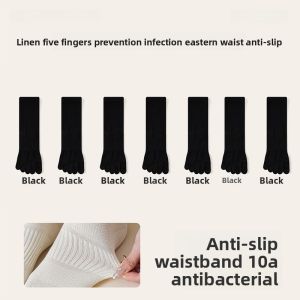 miiow | Womens Mid-Calf Five-Finger Cotton Socks Anti-Odor Sweat-Absorbent No-Show Toe Long Tube Socks Autumn Winter Simple Style