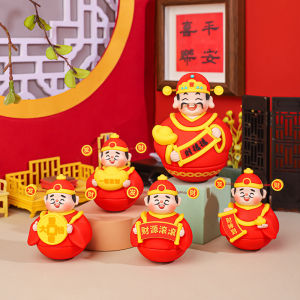 Wealth Attracting Laughing Buddha Desktop Ornaments Ternary Not to Fall Home Office Decorations Resin Craft Half Handmade Chinese Style