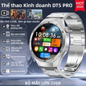 Đồng Hồ Thông Minh GT5 Super Dành Cho Nam RAM 32GB Định Vị GPS Màn Hình AMOLED HD Gọi Bluetooth Theo Dõi Nhịp Tim Mẫu 2025