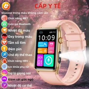 Đồng Hồ Thông Minh Y Tế 2025 Dành Cho Nam Và Nữ Với Chức Năng Theo Dõi Sức Khỏe Đường Huyết Huyết Áp Và Chu Kỳ Kinh Nguyệt Hỗ Trợ Gọi Bluetooth Và Theo Dõi Thể Dục