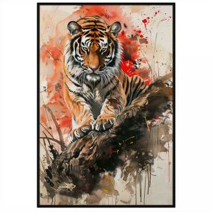 Tranh treo tường dán tường Canvascon hổ tranh decor phong cách hiện đại màu nước. CGI-335