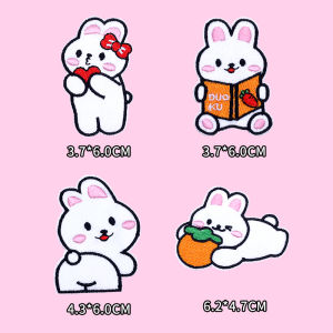 Cute Patch Self Adhesive Sewless Repair for down Jacket Hole Stitchless Restoration Cartoon Animal Clothes Embroidery Fabric Patch