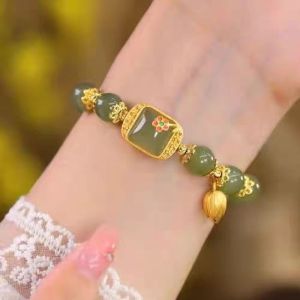 SEA JJT Chinese Lotus Beaded Bracelet Womens Exquisite Design Mothers Day Gift