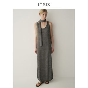 INSIS FEMME | French Linen Minimalist Artsy Spring New U-Neck Knit Dress