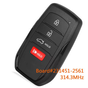 KEYECU 231451-2561 Smart Remote Key Fob for Toyota Corolla 2023 2024 Camry 2025 2026 HYQ14FBW 314.3MHz 4 Buttons