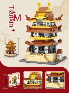 Eight Famous Buildings in Chinese Style Yellow Crane Tower Street View Assembly Block Model Toys