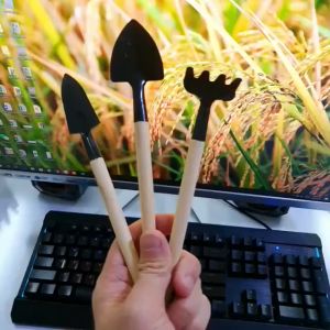 Dụng Cụ Làm Vườn Mini H081 Cán Gỗ Lưỡi Bằng Thép Dụng Cụ Chăm Sóc BonSai