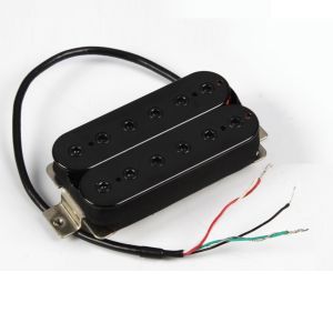 FLEOR Alnico 5 Electric Guitar Pickup Humbucker Bridge /Neck Black-Adjustable Pole Pieces