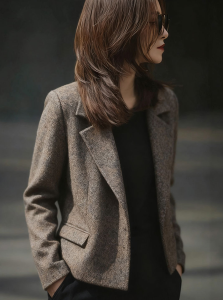 DANTING | Early Autumn Chic Grey Women Suit Jacket Formal 2026 New Style