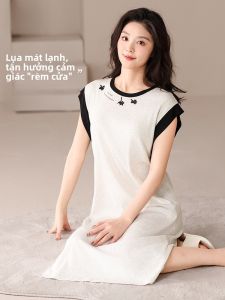 MiiOW | Váy ngủ không tay mùa hè MiiOW Cat Person dành cho nữ váy ngắn không tay áo vest quần áo mặc nhà chất liệu polyester vải in