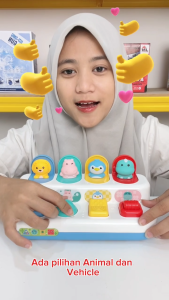 Mainan Anak BTC-0049 POP-UP ANIMALS/VEHICLES Mainan Edukasi Popping Montessori Vehicle Warna Warni