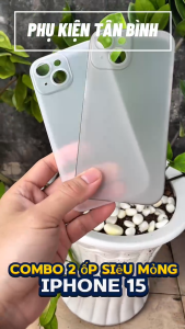 Combo 2 Ốp Lưng Trong Nhám Unibody iPhone 15 Siêu Mỏng