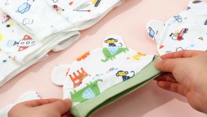 FAMOOP 2 In 1 Set Receiving Blanket Soft Breathable Fabric Muslin Blanket for Newborn Comfortable Sleep