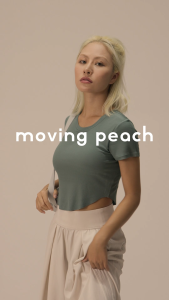 Moving Peach Yoga T-shirt For Women Fashion Sportswear Tops Fitness Short Sleeve ATE