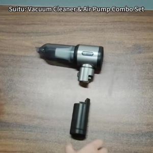 Mini Car Vacuum Cleaner 2-in-1 Air Pump Blower Portable Cordless Car & Home Vacuum with LED Light Inflator for Vehicle and Home