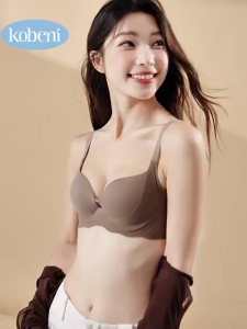 Kobeni Push up Bra Seamless Bra Sleek Back Anti-Bulge Side-Smoothing Breathable Design 3/4 Cup Bra