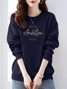 บริสุทธิ์ 100% ผ้าฝ้าย ผ้าขนแกะ เรียงราย เสื้อสเว็ตเชิ้ต ผู้หญิง ฤดูใบไม้ร่วง ฤดูหนาว หนาขึ้น ลําลองหลวม หลากหลาย พรางหุ่น เสื้อแจ๊กเก็ตอินเทรนด์