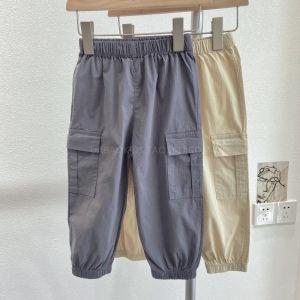 น้ำหนักเบา ระบายอากาศได้ดี ชุดทํางานป้องกันยุง กางเกงขายาว สําหรับเด็กผู้ชาย ฤดูร้อน ลำลอง กีฬา กางเกงขายาว เสื้อผ้าเด็ก ไม่จำกัดเพศ