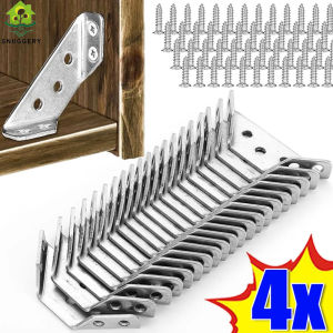 【Snuggery】1/4pcs Stainless Steel Angle Brackets Fasteners Furniture Corner Heavy Duty Connector Drawer Shelf Joint Triangle Support Frames