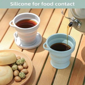 Set Silicone Collapsible Travel Cup - Silicone Folding Camping Cup with Lids - Expandable Drinking Cup Set