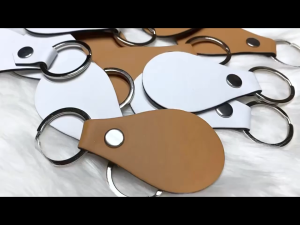 10Pcs Leather Keychain Blanks for Laser Engraving PU Leather Key Fob Kit for DIY Craft