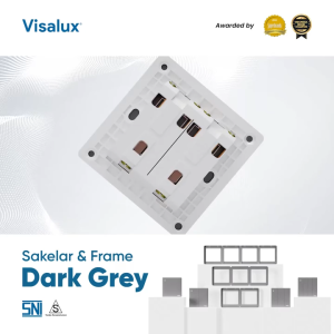 Visalux Saklar Decor Series - 1G Dark Grey / Sakelar Premium (VSD1011-DG)
