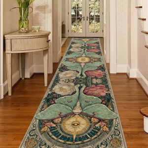 Thảm Trải Sàn Chống Trượt VIKAMA Vintage Mohe Flower Runner Cho Lối Vào Hành Lang Nhà Bếp Phòng Ngủ - Thảm Trang Trí Nhà Cửa